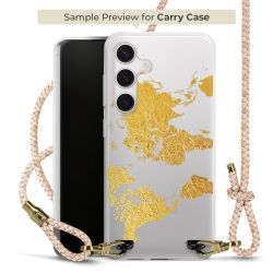 Carry Case Transparent Leder puder/gold