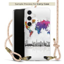 Carry Case Transparent Leder puder/gold