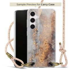 Carry Case Transparent Leder puder/gold