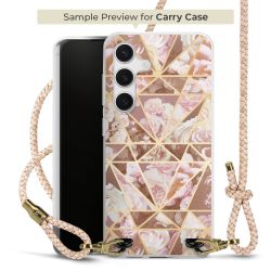 Carry Case Transparent Leder puder/gold