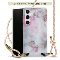 Carry Case Transparent Leder puder/gold