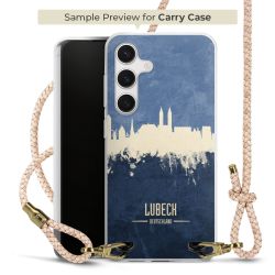 Carry Case Transparent Leder puder/gold