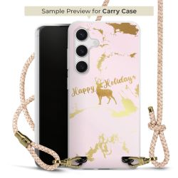 Carry Case Transparent Leder puder/gold