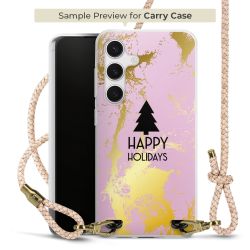 Carry Case Transparent Leder puder/gold