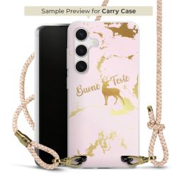 Carry Case Transparent Leder puder/gold