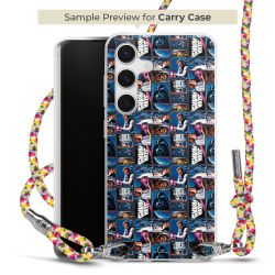 Carry Case Transparent Fabric colourful