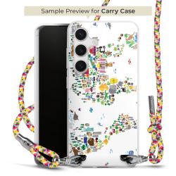 New Carry Case Transparent Stoff colourful/silber