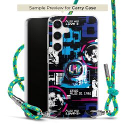 Carry Case Transparent Fabric sparkling neon/silver