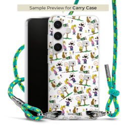 Carry Case Transparent Fabric sparkling neon/silver