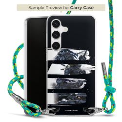 Carry Case Transparent Fabric sparkling neon/silver