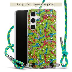 Carry Case Transparent Fabric sparkling neon/silver