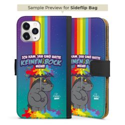 Sideflip mit langer Lasche schwarz