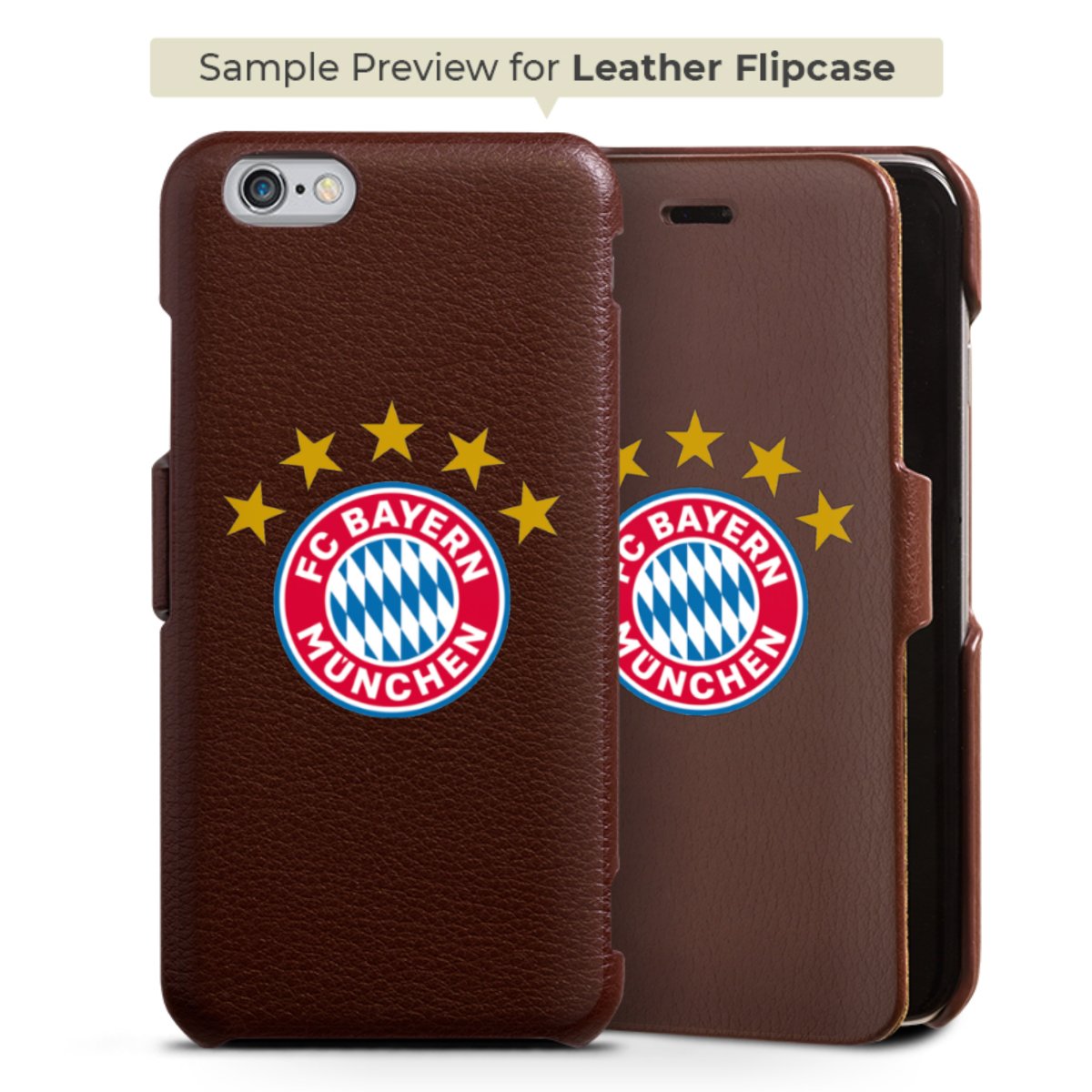 Leder FlipCase schwarz