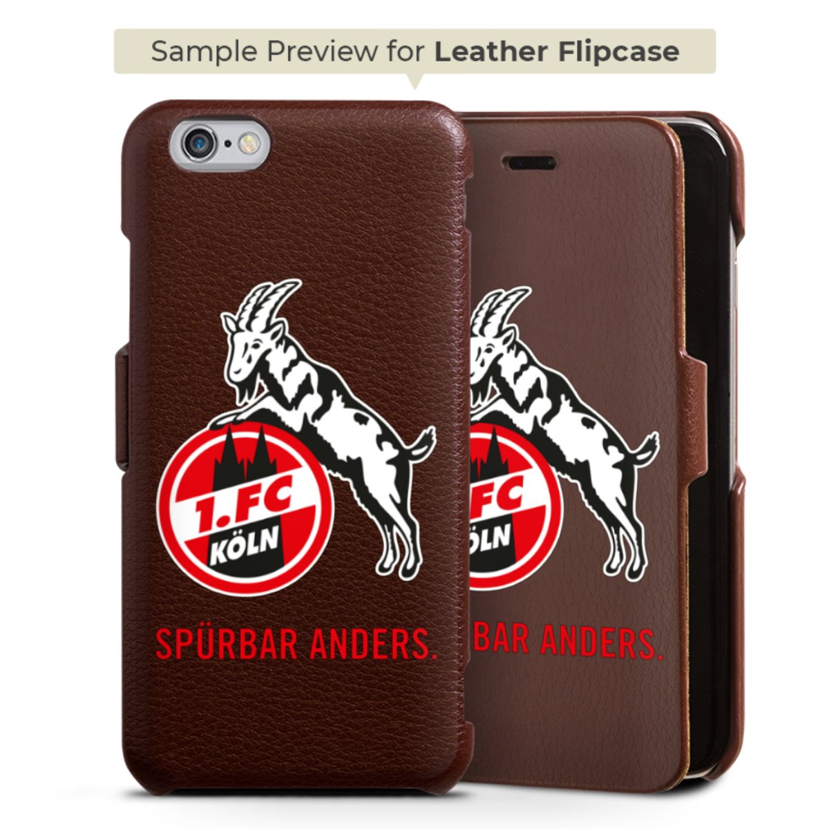 Leder FlipCase schwarz