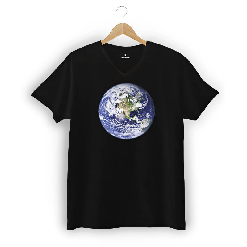 T-Shirt Männer V-Neck Schwarz