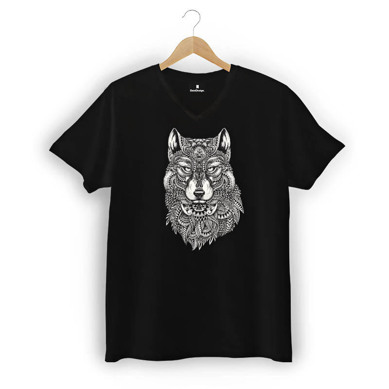 T-Shirt Männer V-Neck Schwarz