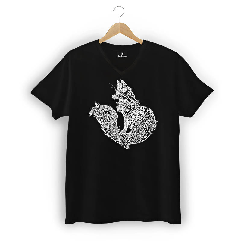 T-Shirt Männer V-Neck Schwarz