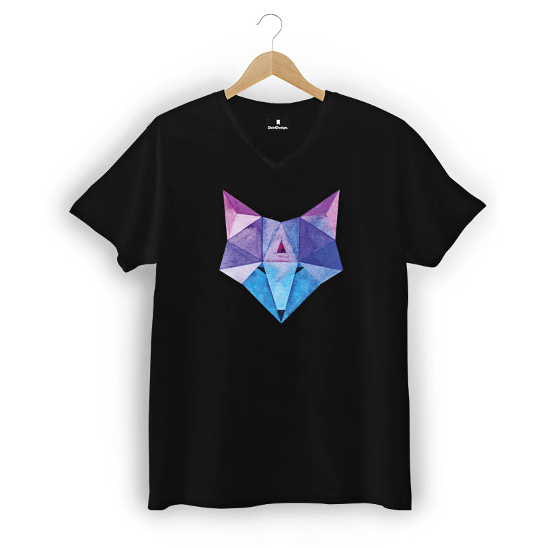 T-Shirt Männer V-Neck Schwarz