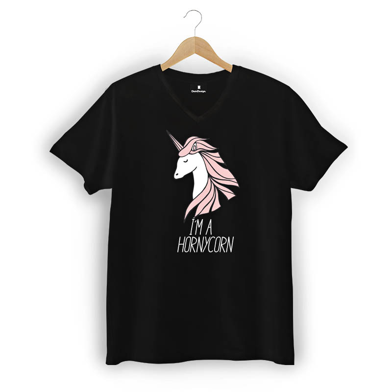 T-Shirt Männer V-Neck Schwarz