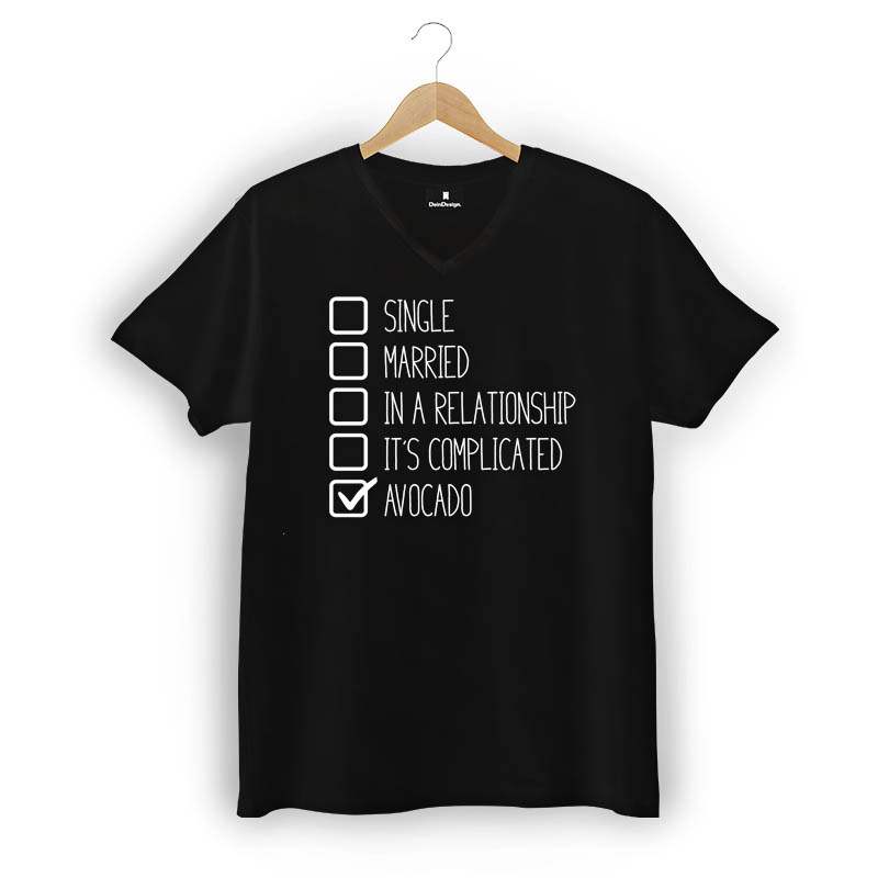 T-Shirt Männer V-Neck Schwarz