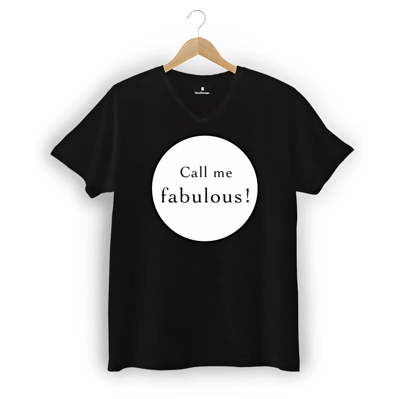 T-Shirt Männer V-Neck Schwarz