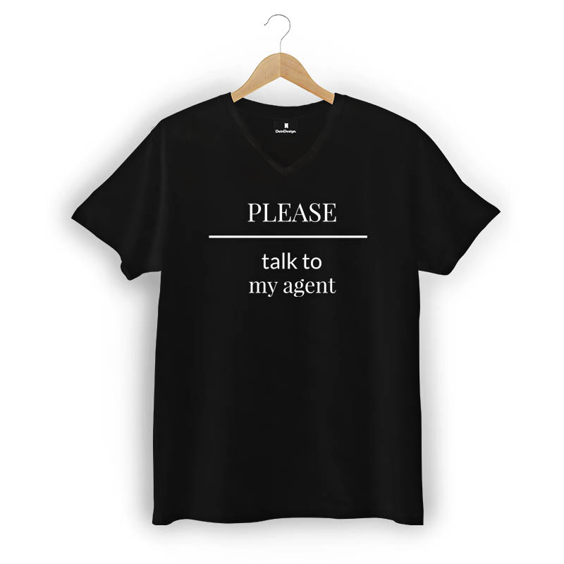 T-Shirt Männer V-Neck Schwarz