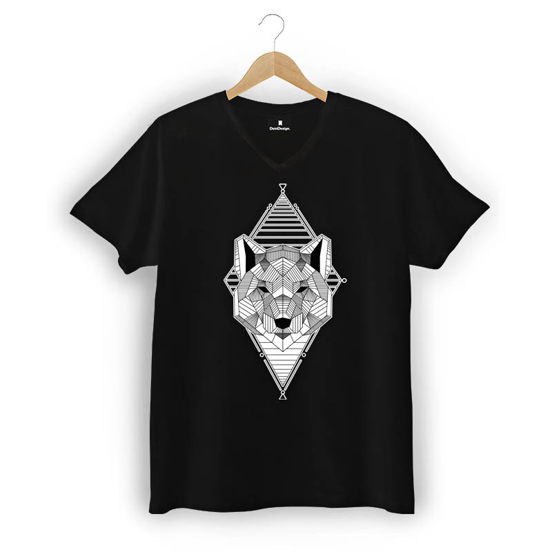 T-Shirt Männer V-Neck Schwarz