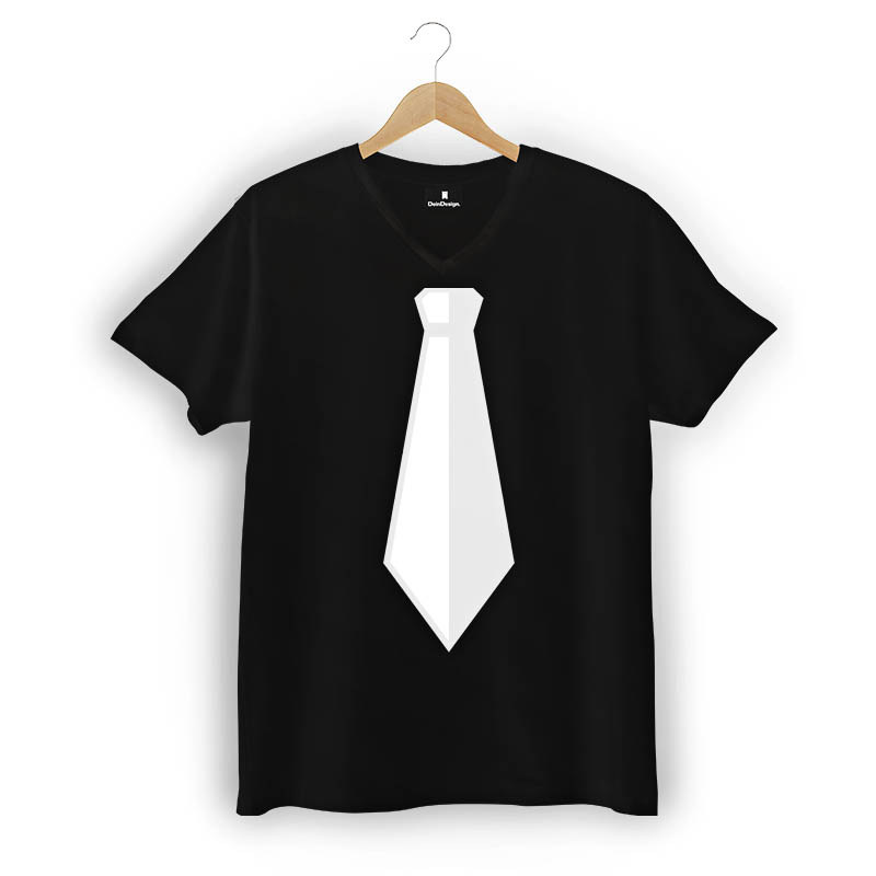 T-Shirt Männer V-Neck Schwarz