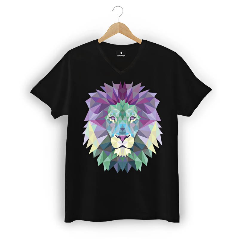 T-Shirt Männer V-Neck Schwarz