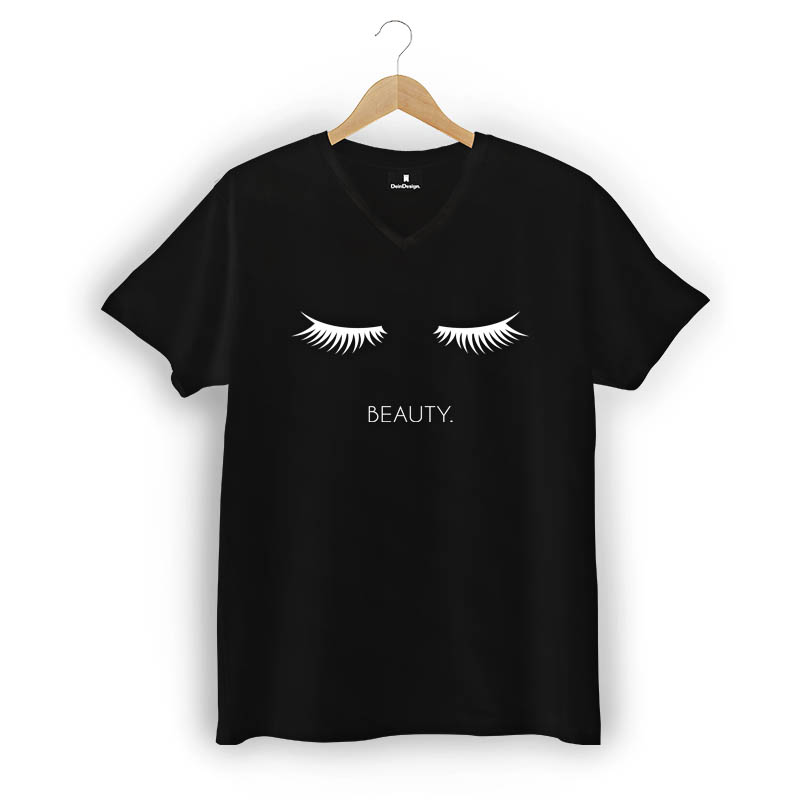 T-Shirt Männer V-Neck Schwarz
