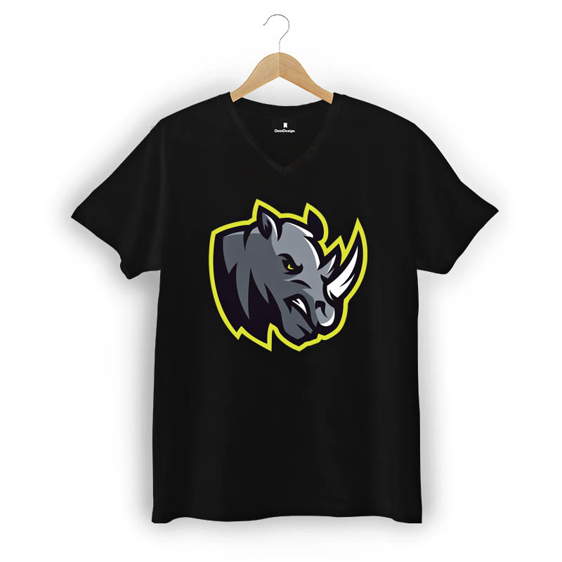 T-Shirt Männer V-Neck Schwarz