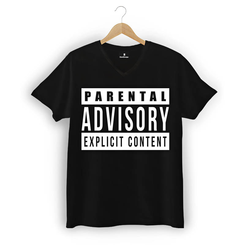 T-Shirt Männer V-Neck Schwarz