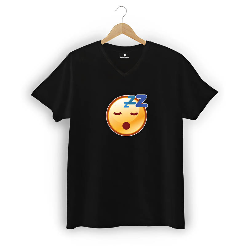 T-Shirt Männer V-Neck Schwarz