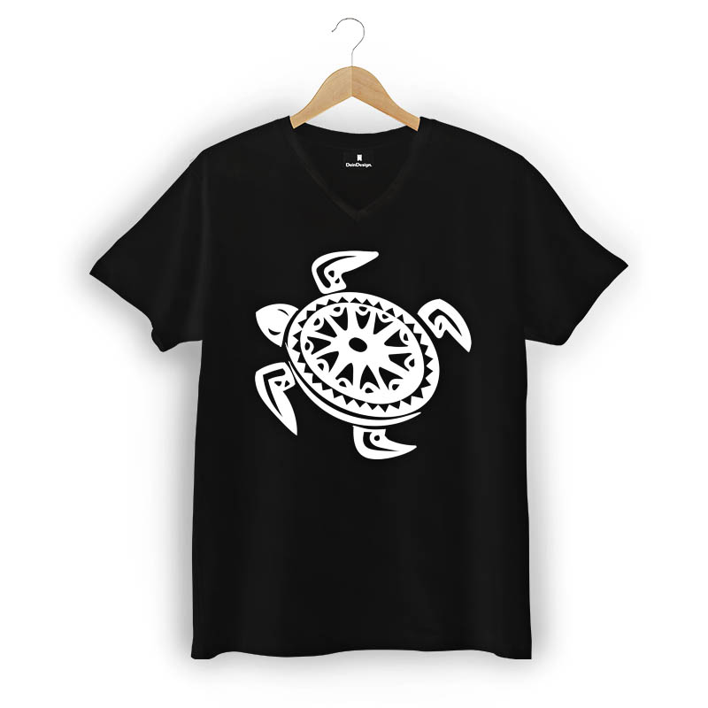 T-Shirt Männer V-Neck Schwarz