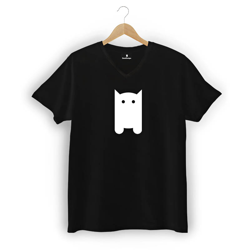 T-Shirt Männer V-Neck Schwarz