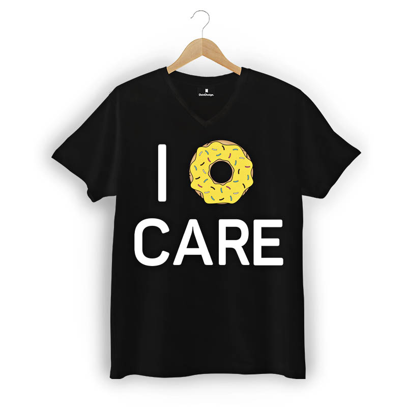 T-Shirt Männer V-Neck Schwarz