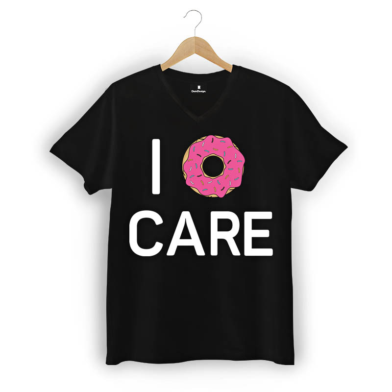 T-Shirt Männer V-Neck Schwarz