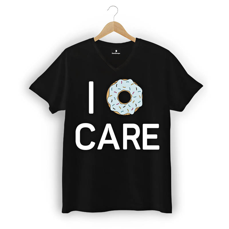 T-Shirt Männer V-Neck Schwarz