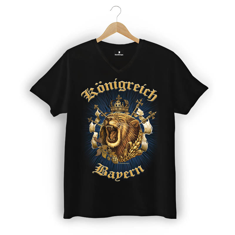 T-Shirt Männer V-Neck Schwarz