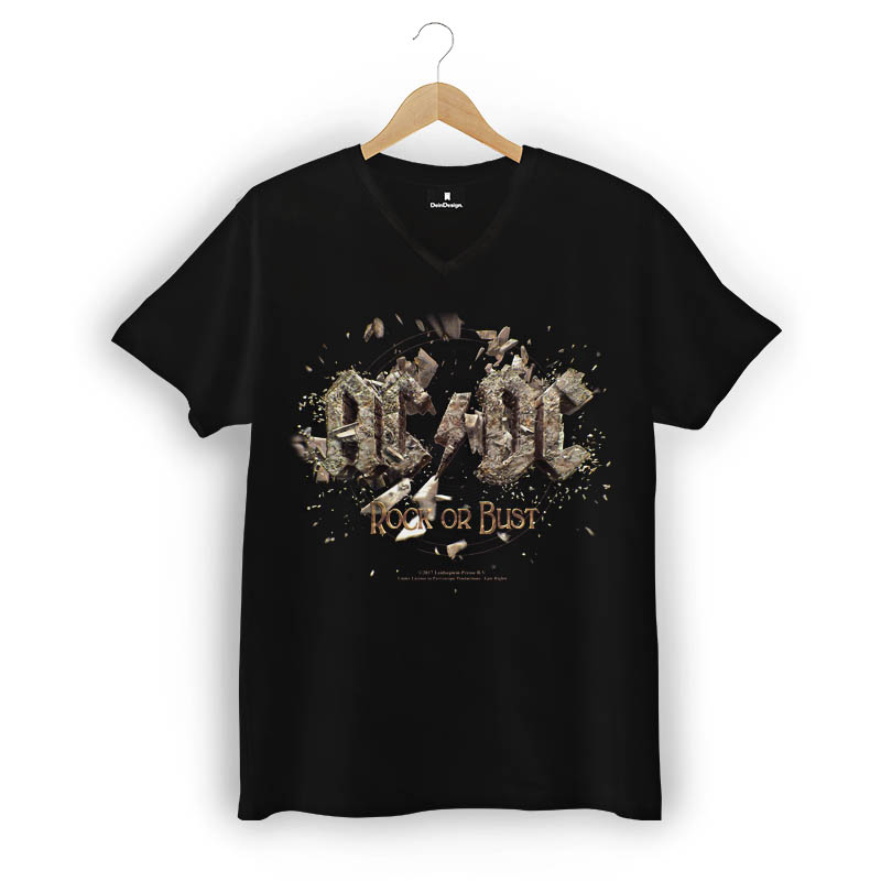 T-Shirt Männer V-Neck Schwarz