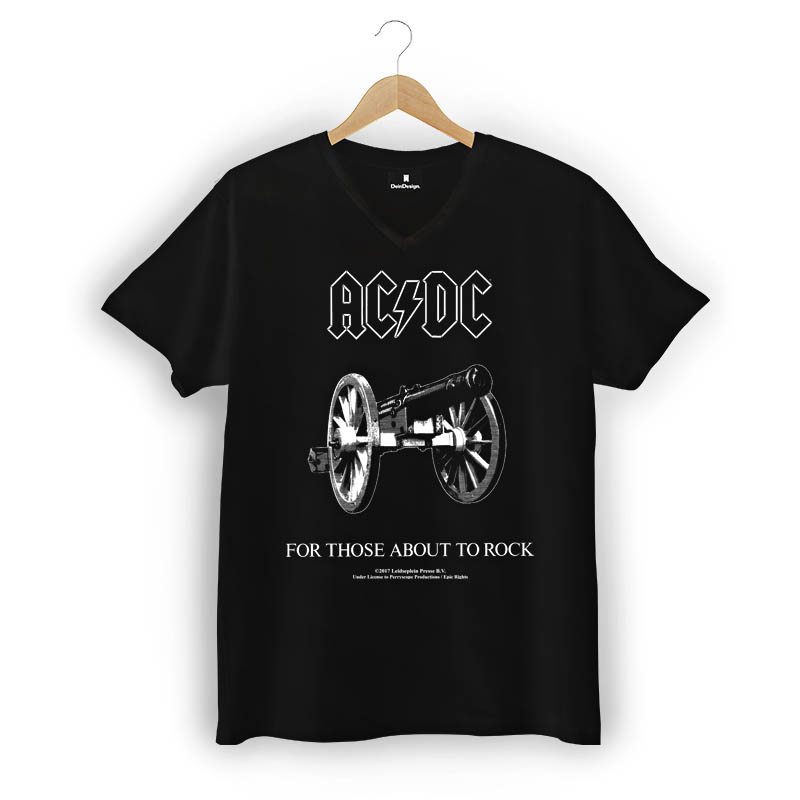 T-Shirt Männer V-Neck Schwarz