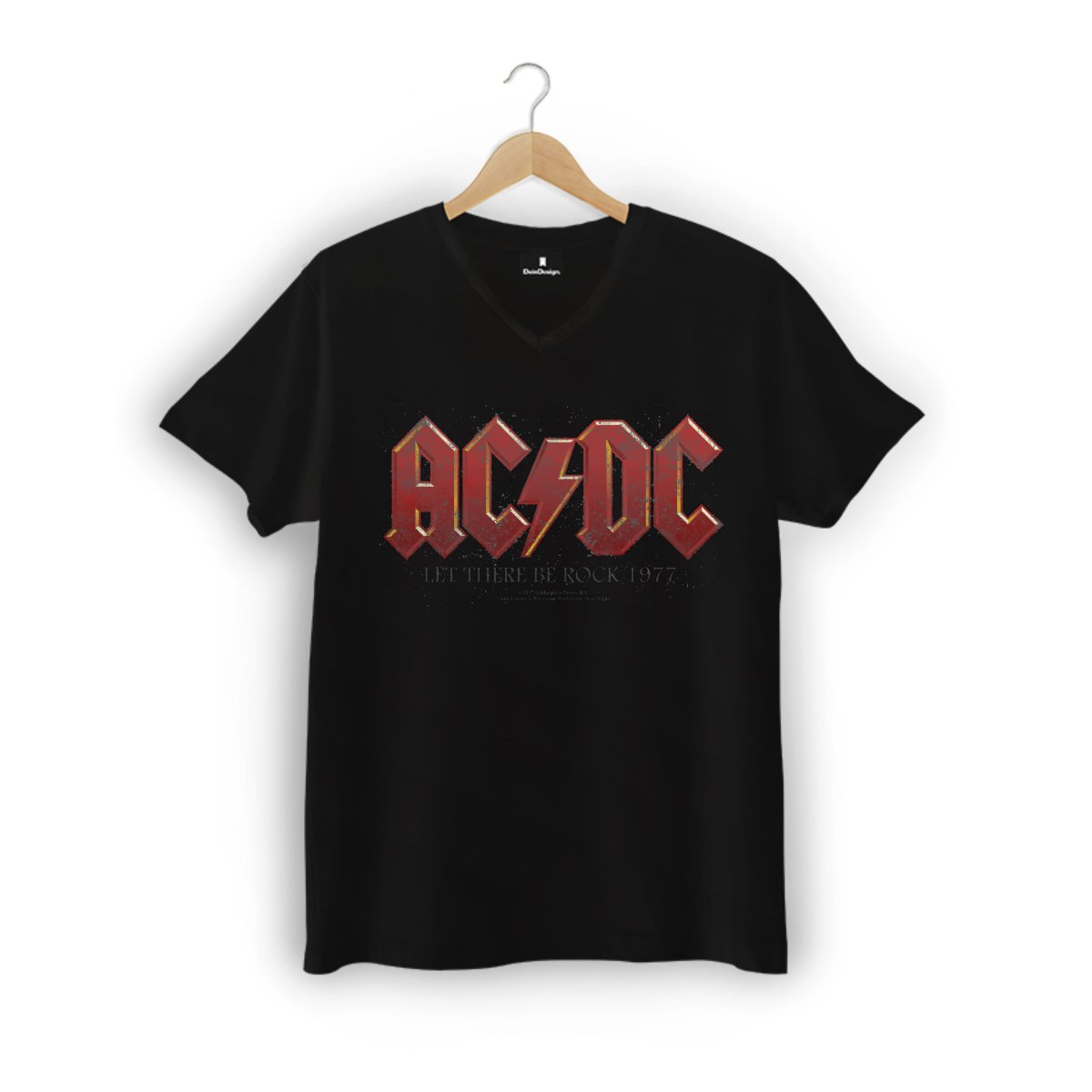 T-Shirt Männer V-Neck Schwarz