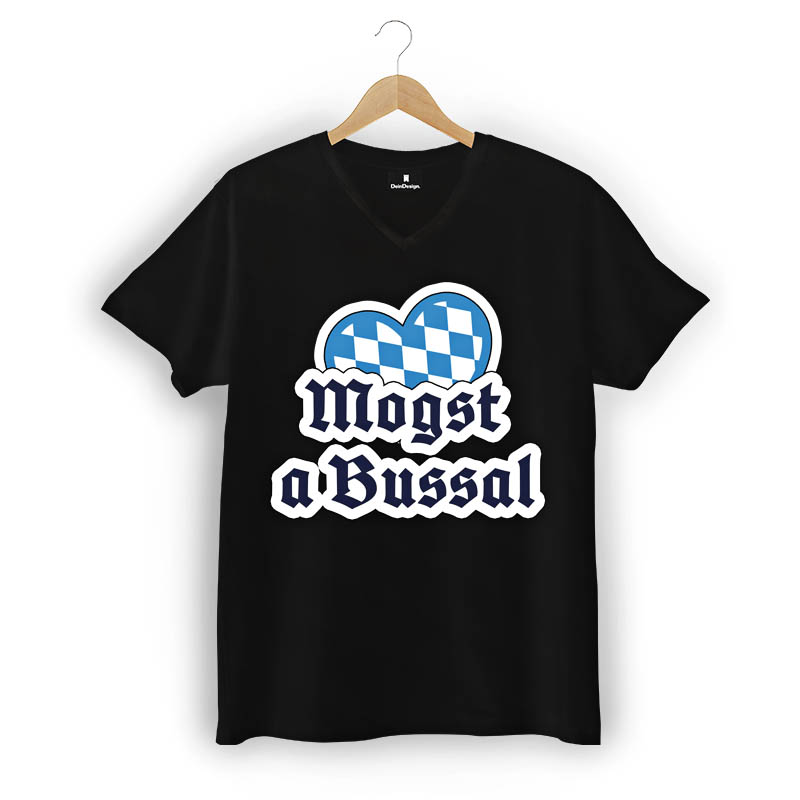 T-Shirt Männer V-Neck Schwarz