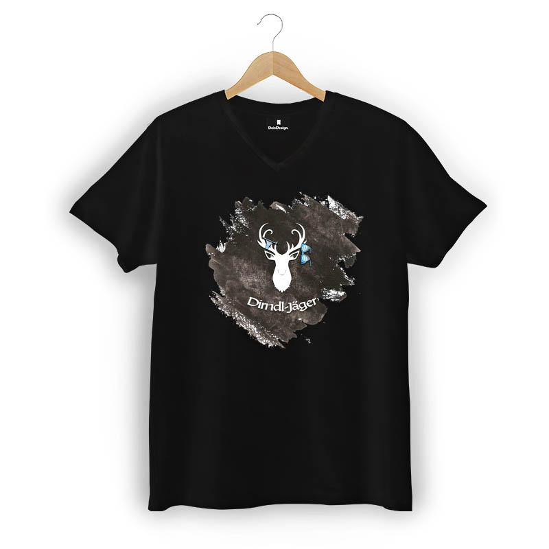 T-Shirt Männer V-Neck Schwarz