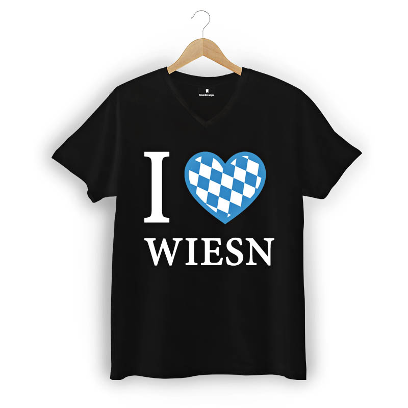 T-Shirt Männer V-Neck Schwarz