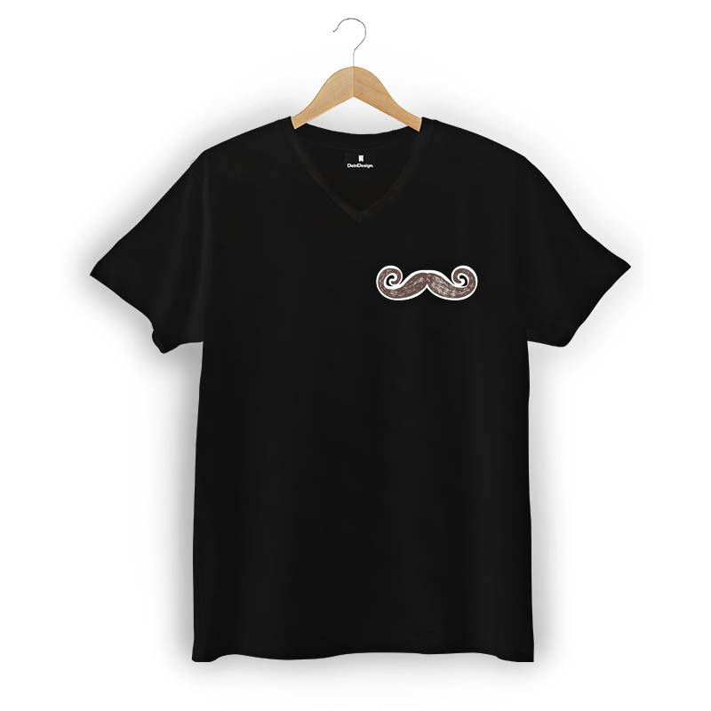 T-Shirt Männer V-Neck Schwarz