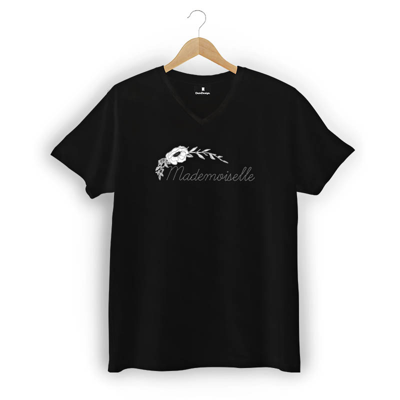 T-Shirt Männer V-Neck Schwarz