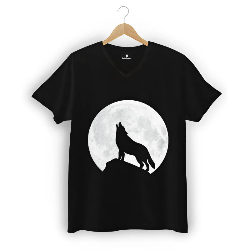 T-Shirt Männer V-Neck Schwarz