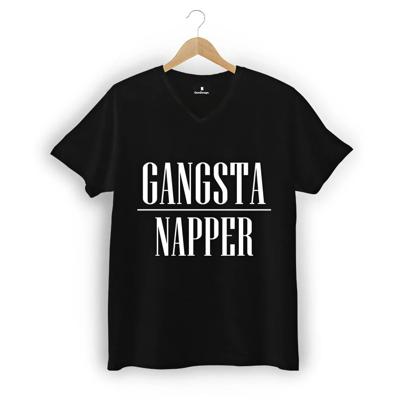 T-Shirt Männer V-Neck Schwarz