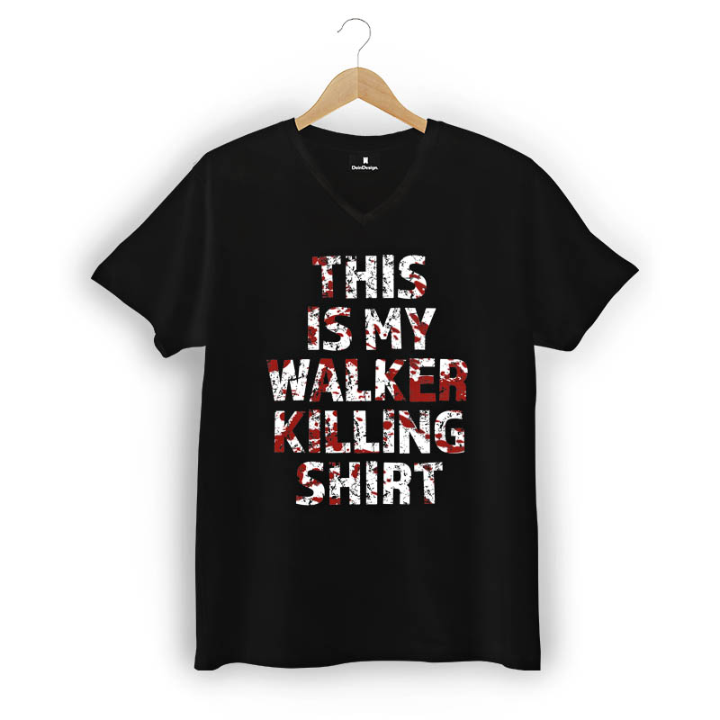 T-Shirt Männer V-Neck Schwarz